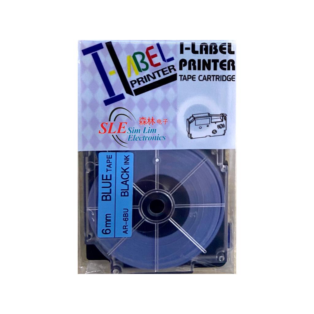 Compatible AC 6mm Black ink on Blue Tape Label for Casio