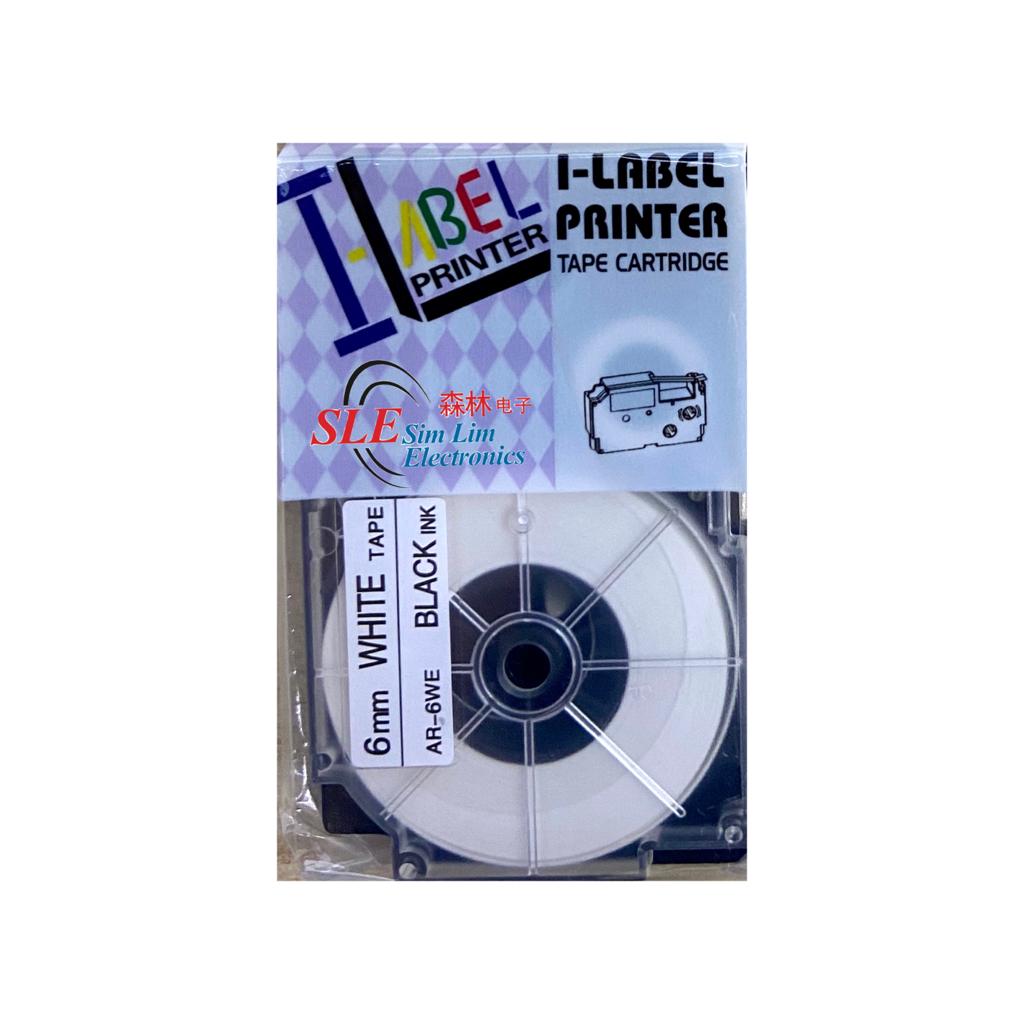 Compatible AC 6mm Black ink on White Tape Label for Casio