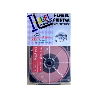 Compatible AC 9mm White ink on Red Tape Label for Casio