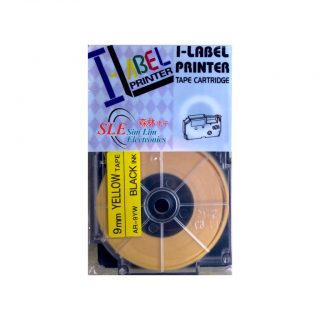 Compatible AC 9mm Black ink on Yellow Tape Label for Casio