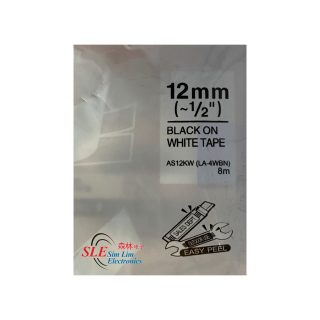 Compatible AE 12mm Black ink on White Tape Label for Epson