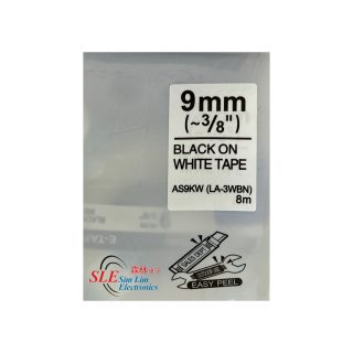 Compatible AE 9mm Black ink on White Tape Label for Epson