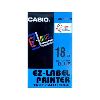 Casio 18mm XR-18BU1 Black ink Blue Label