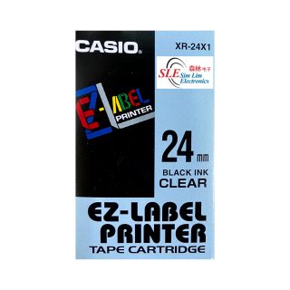 Casio 24mm XR-24X1 Black ink Clear Label
