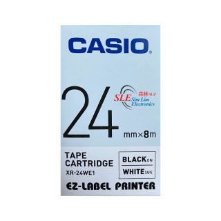 Casio 24mm XR-24WE1 Black ink White Label