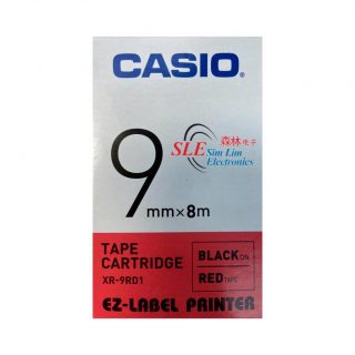 Casio 9mm XR-9RD Black ink Red Label