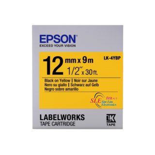 Epson LK 4YBP 12mm Black ink Yellow Tape