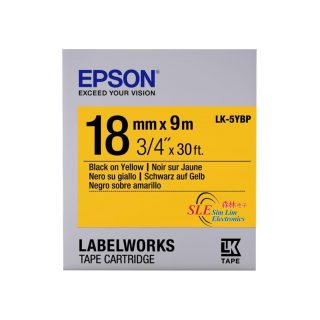 Epson LK 5YBP 18mm Black ink Yellow Tape