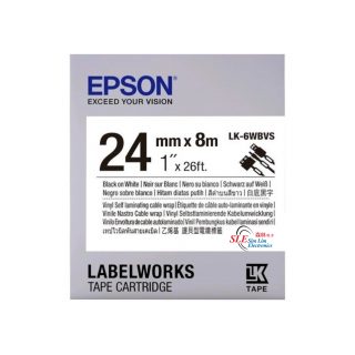 Epson LK 6WBVS 24mm Black ink White Tape