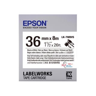 Epson LK 7WBVS 36mm Black ink White Tape