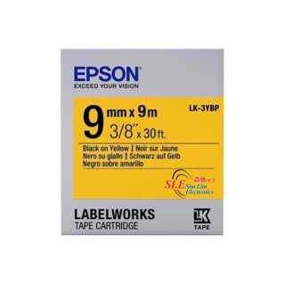 Epson LK 3YBP 9mm Black ink Yellow Tape
