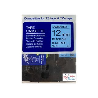 Compatible AB AZe 531 12mm Black on Blue Laminated Tape