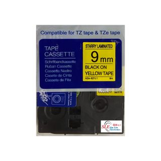 Compatible AB AZe 621L1 9mm Black on Yellow Starry Laminated Tape