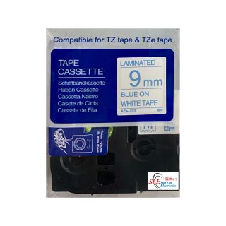 Compatible AB AZe 223 9mm Blue on White Laminated Tape