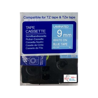 Compatible AB AZe 525 9mm White on Blue Laminated Tape