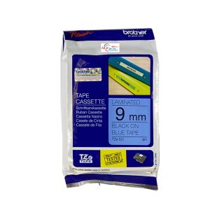 Brother 9mm Tze 521 Black on Blue Tape