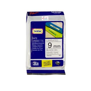 Brother 9mm Tze 221 Black on White Tape
