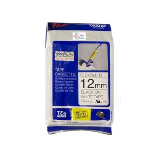 Brother 12mm Tze FX231 Flexible ID Black on White Tape