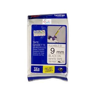 Brother 9mm Tze FX221 Flexible ID Black on White Tape